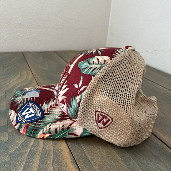 Florida State University Seminoles Floral Print Mesh Back Snapback Cap (C9) - Picture 2 of 9